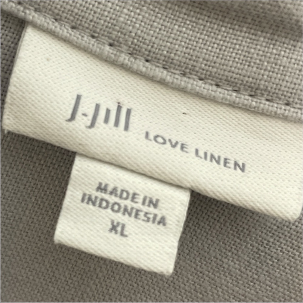 J.Jill Love Linen XL 100% Linen Button Front Shacket Oversized Gray Lagenlook - Picture 2 of 5